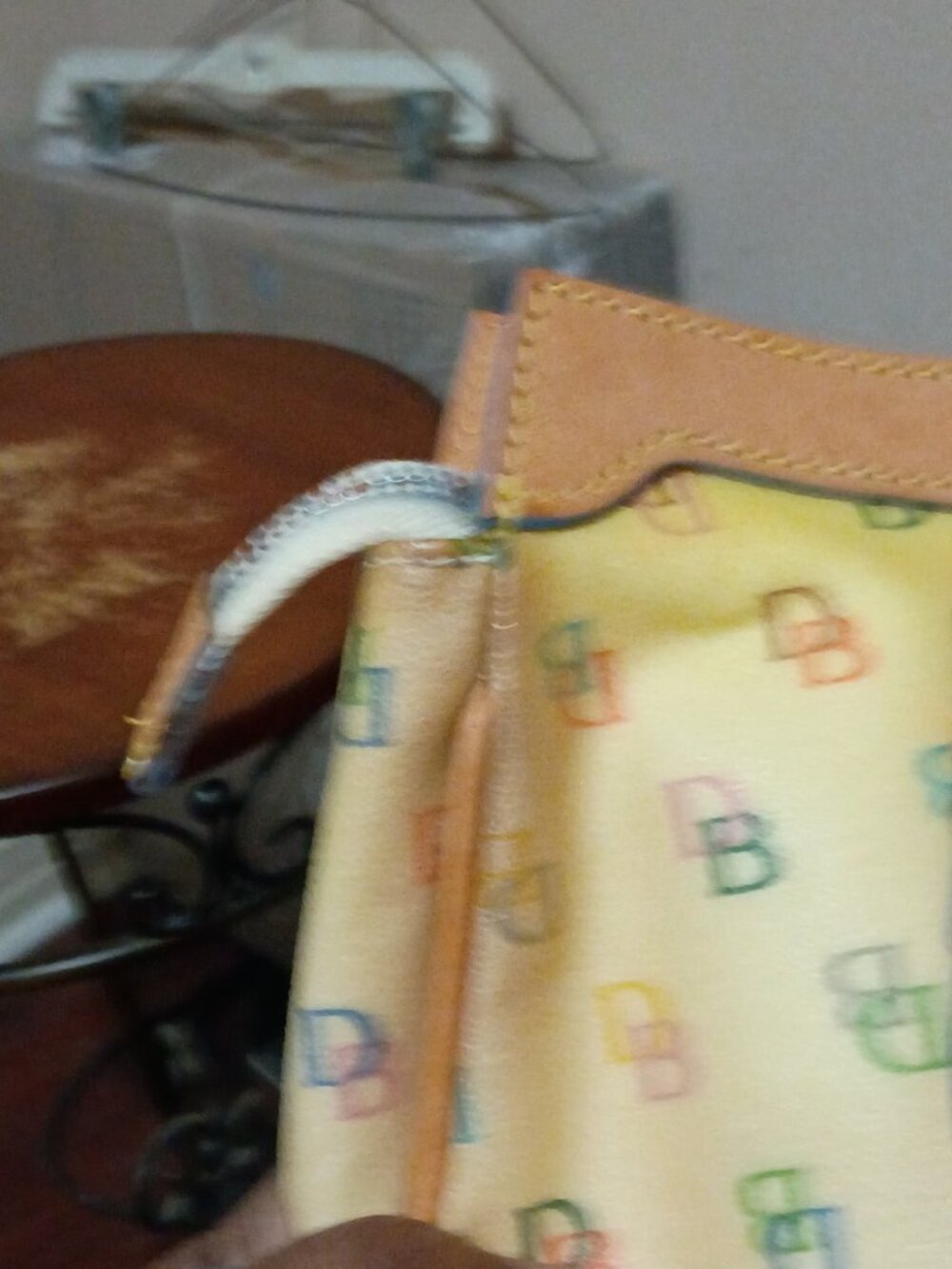 DOONEY & BOURKE Buckle Satchel IT BAG Handbag SIGNATURE RAINBOW MONOGRAM Purse - Picture 2 of 13